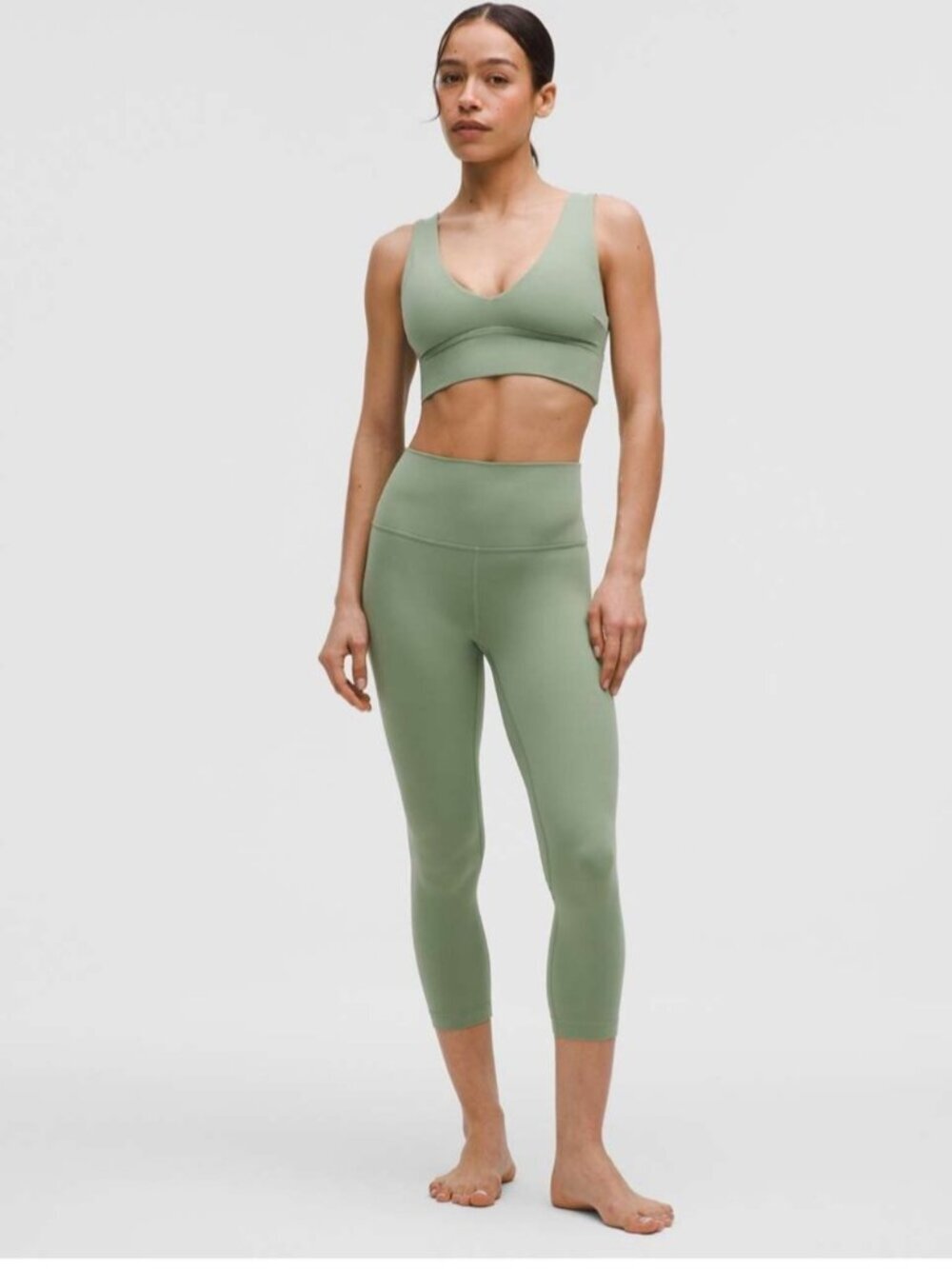 Lululemon Align High-Rise Crop 23" Leggings Desert Green size 10 Activewear Yoga